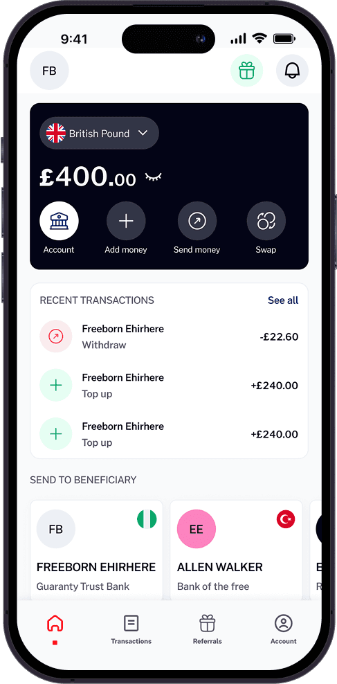 CinthPay App Interface